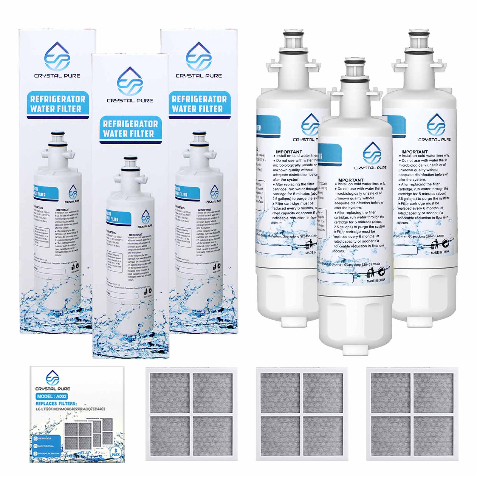 Refrigerator Water Air Filter Replacement for LG LT700P ADQ36006101