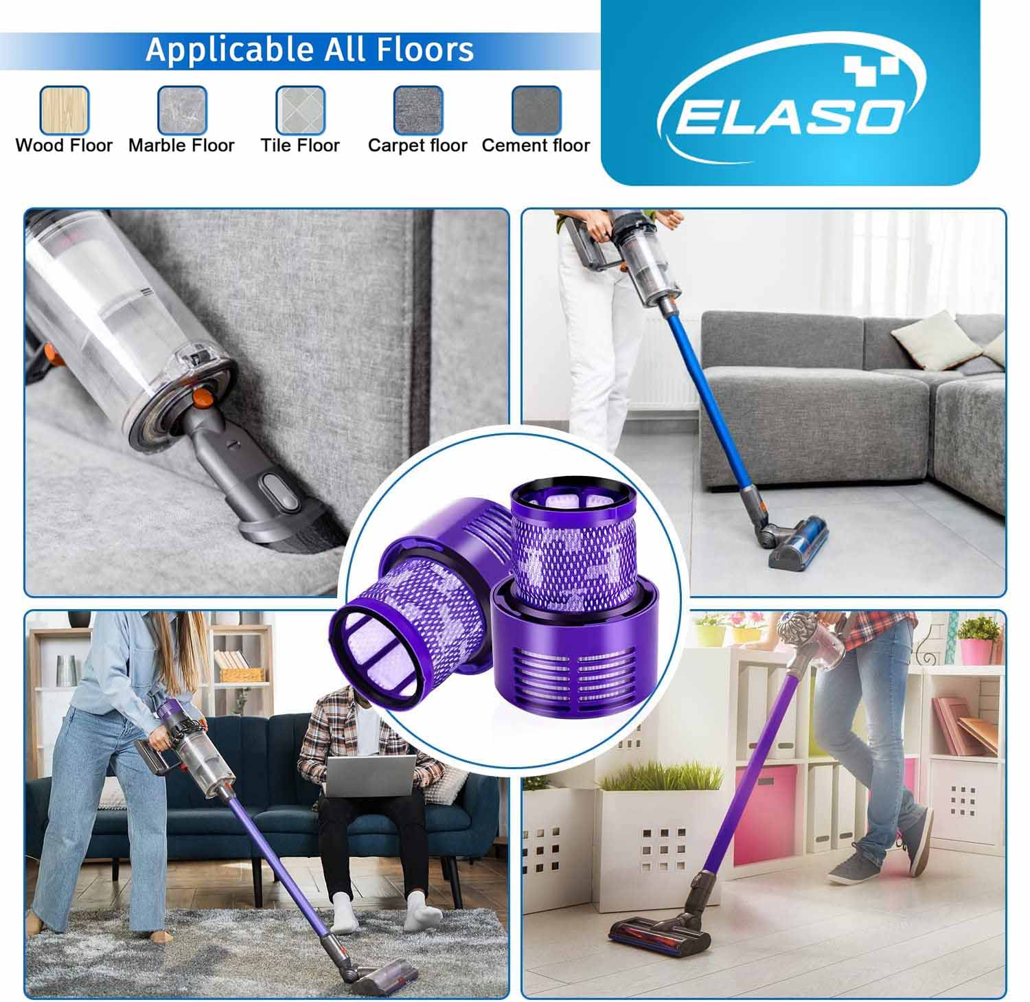 Replacement Battery & Washable Filters for Dyson V10 SV12 969352-02