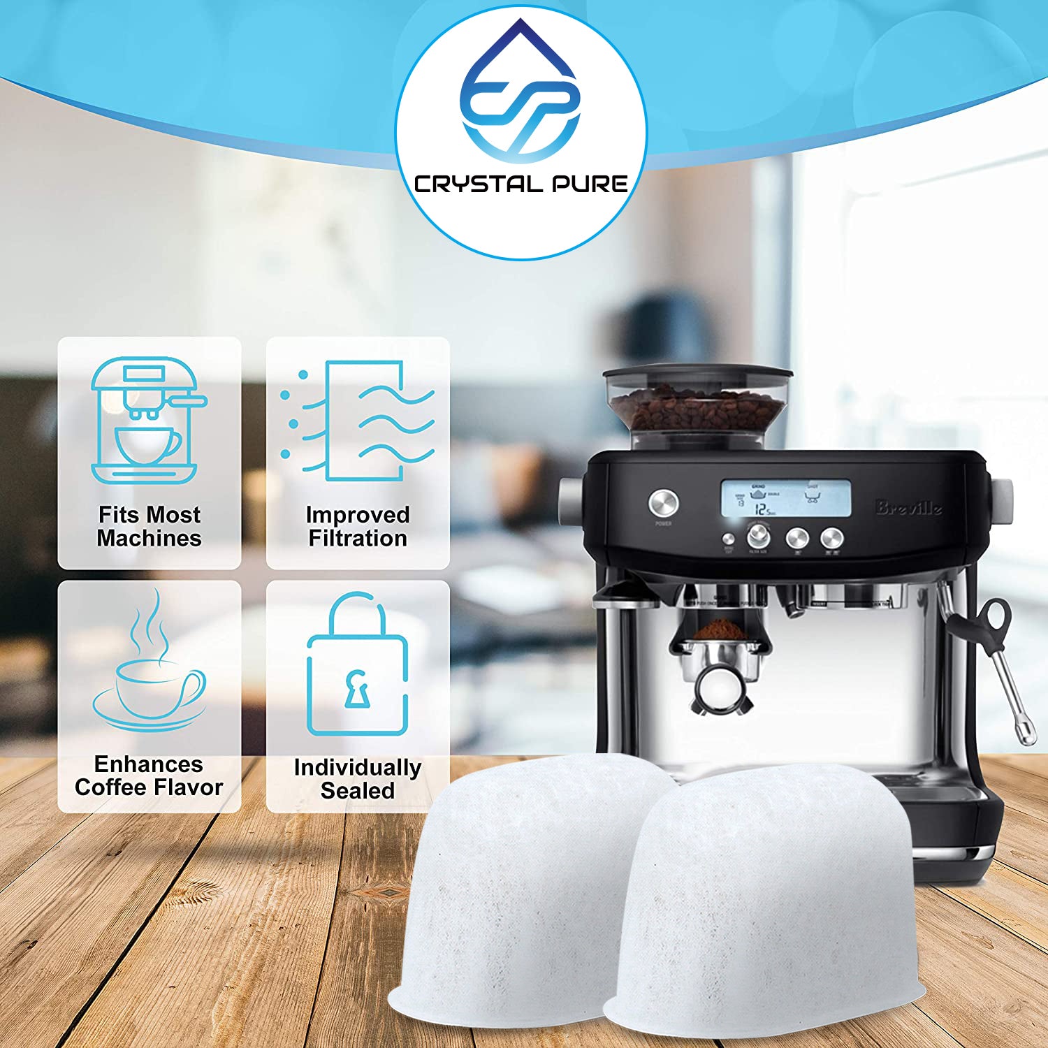 Replacement Water Filters for Breville BES250 BES980 Coffee Machines