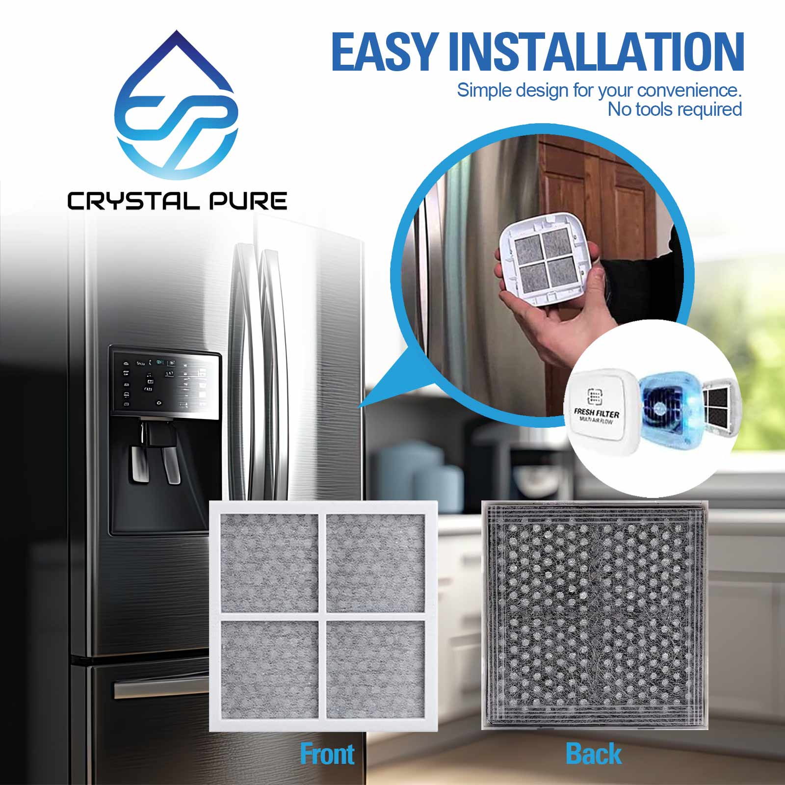 Refrigerator Water Air Filter Replacement for LG LT700P ADQ36006101