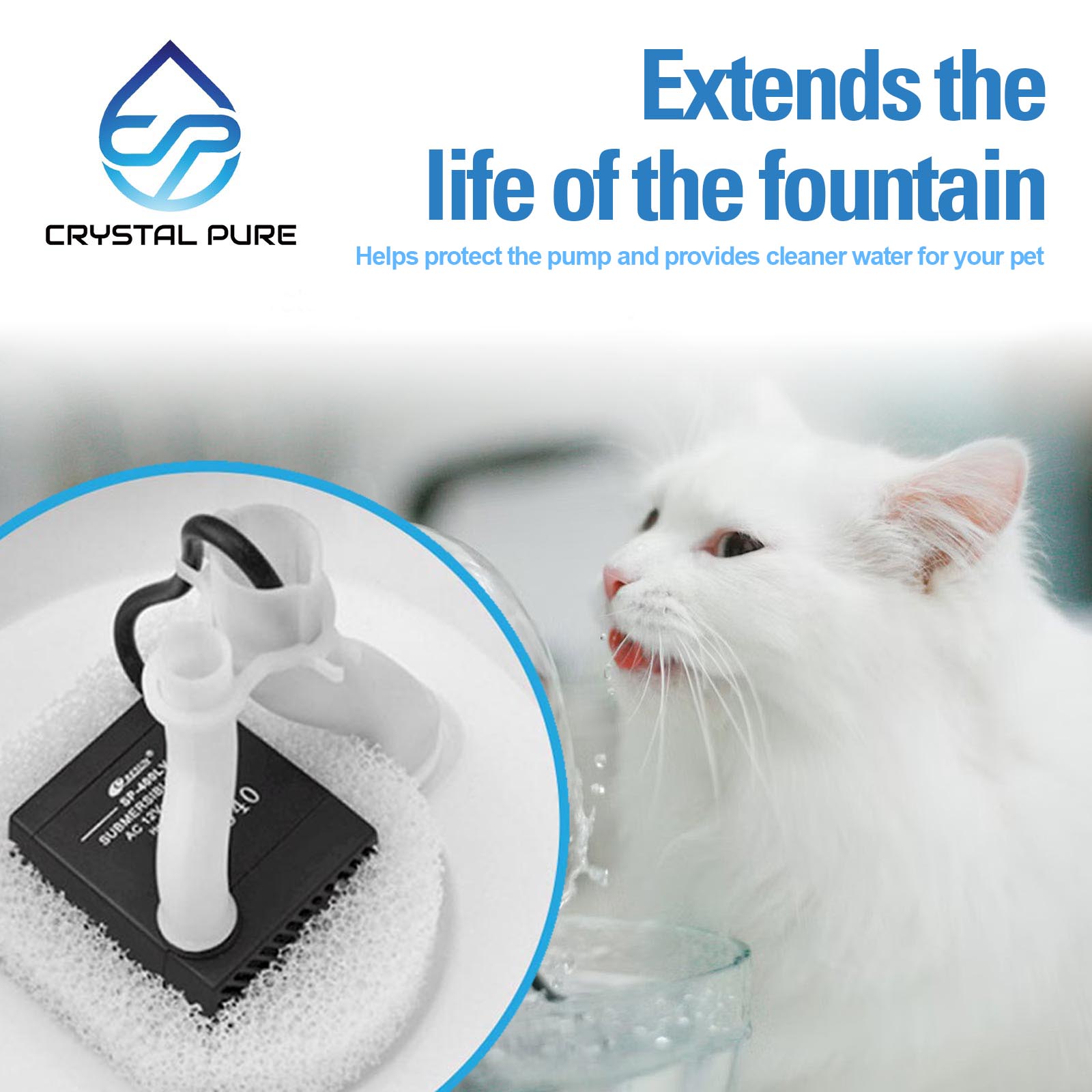 Replacement Foam Filters for PetSafe PAC19-14089 Pet Water Fountains