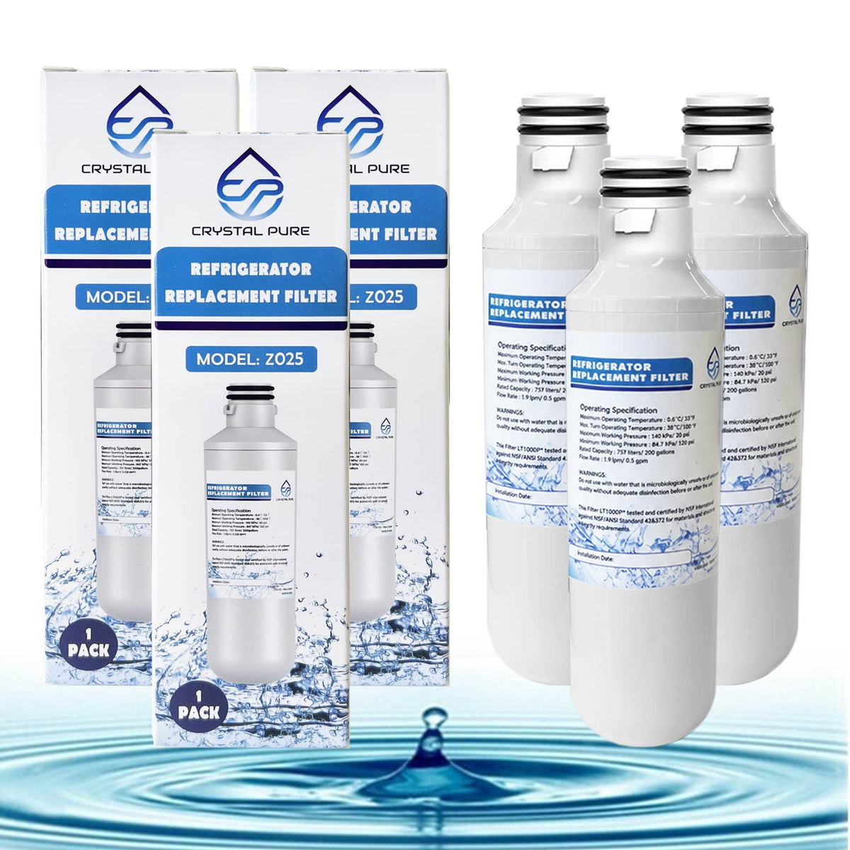 Refrigerator Water Air Filter Replacement for LG LMXS28626S LSFXC2496S