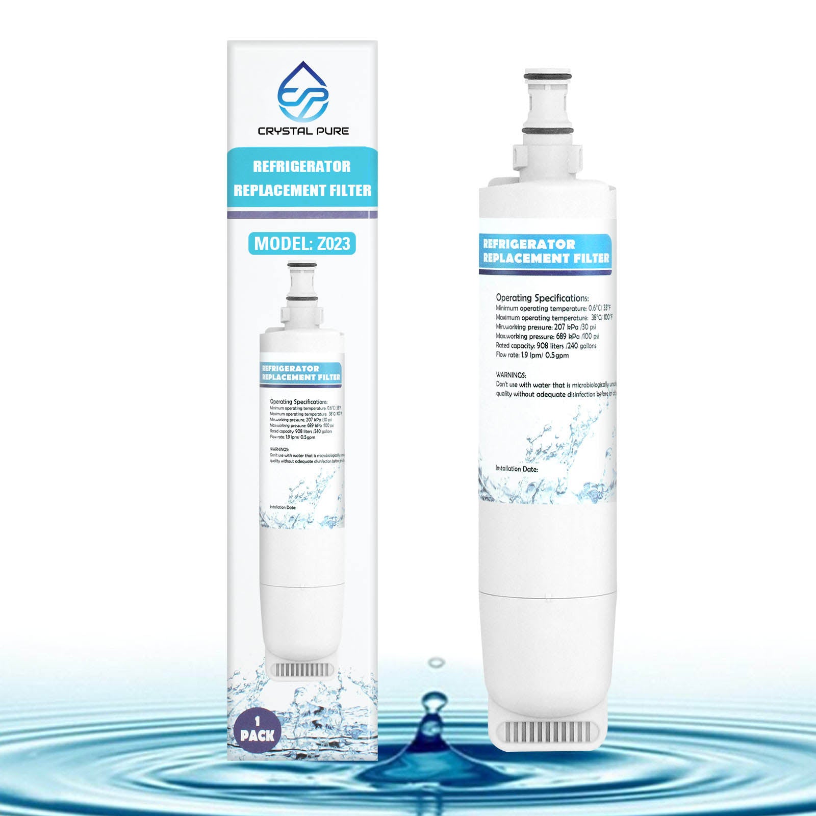 Refrigerator Water Filter Replacement for Whirlpool 4396508 4396509