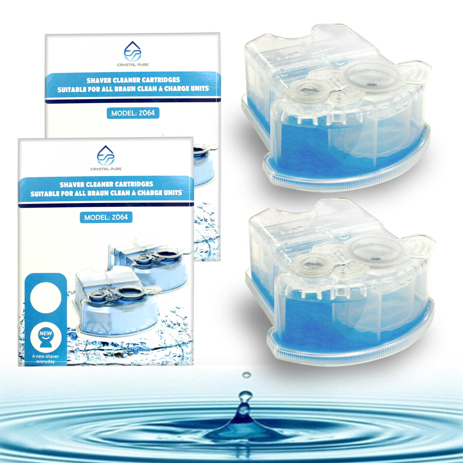 Cartridge Refills for Braun Clean & Renew and All SmartCare Shavers