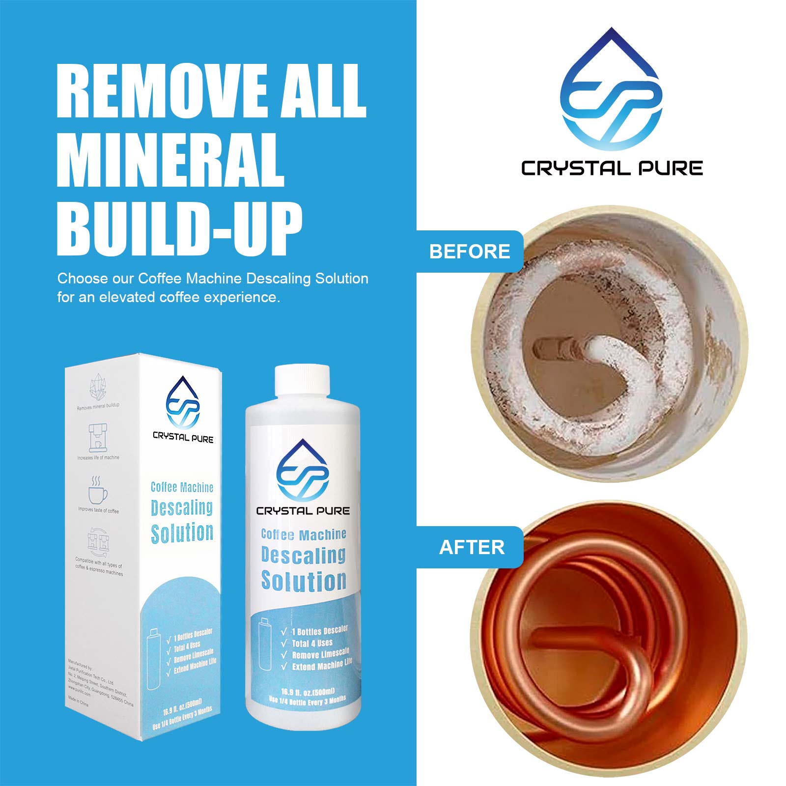 Liquid Descaler Cleaner Descale Descaling Solution for Coffee Machines