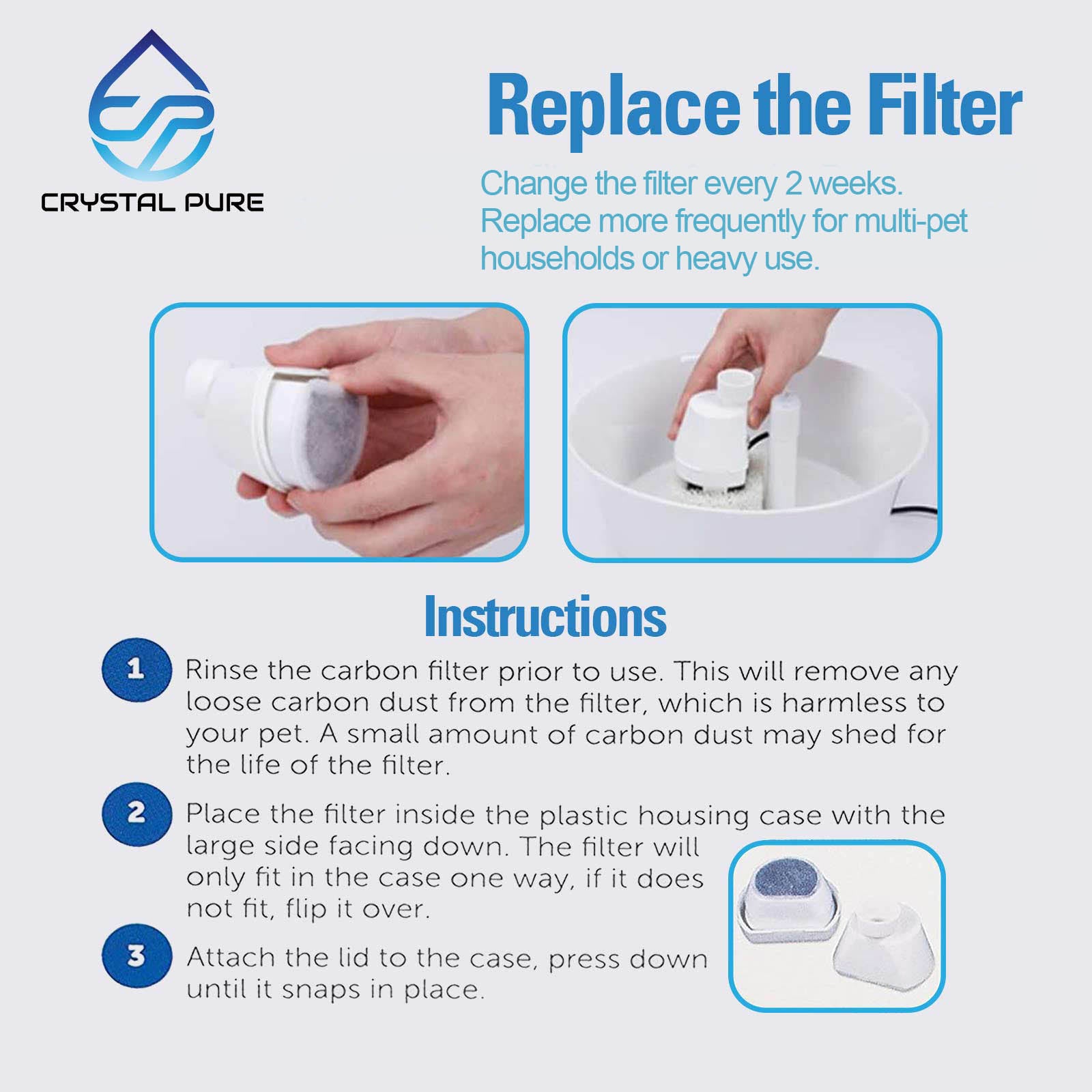 Replacement Charcoal Filters for PetSafe Water Fountain PAC19-14088