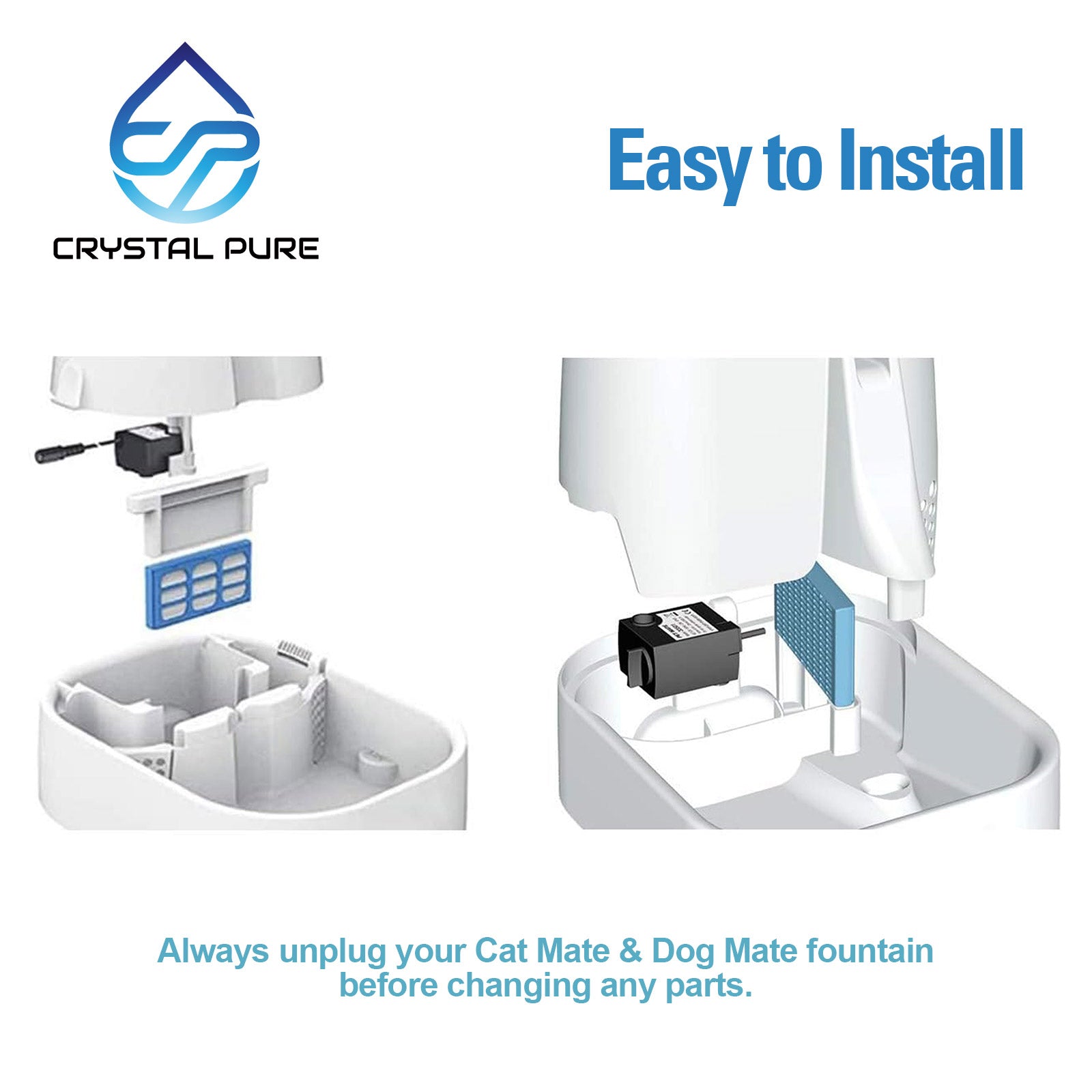 Replacement Filters Cartridges For Dog/Cat Mate Pet Water Fountains