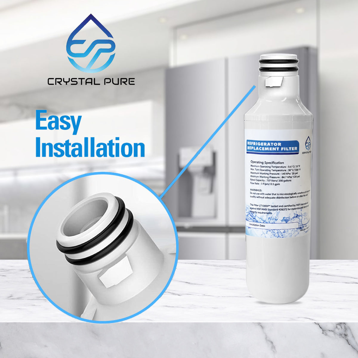 Refrigerator Water Air Filter Replacement for LG ADQ74793501 ADQ747935