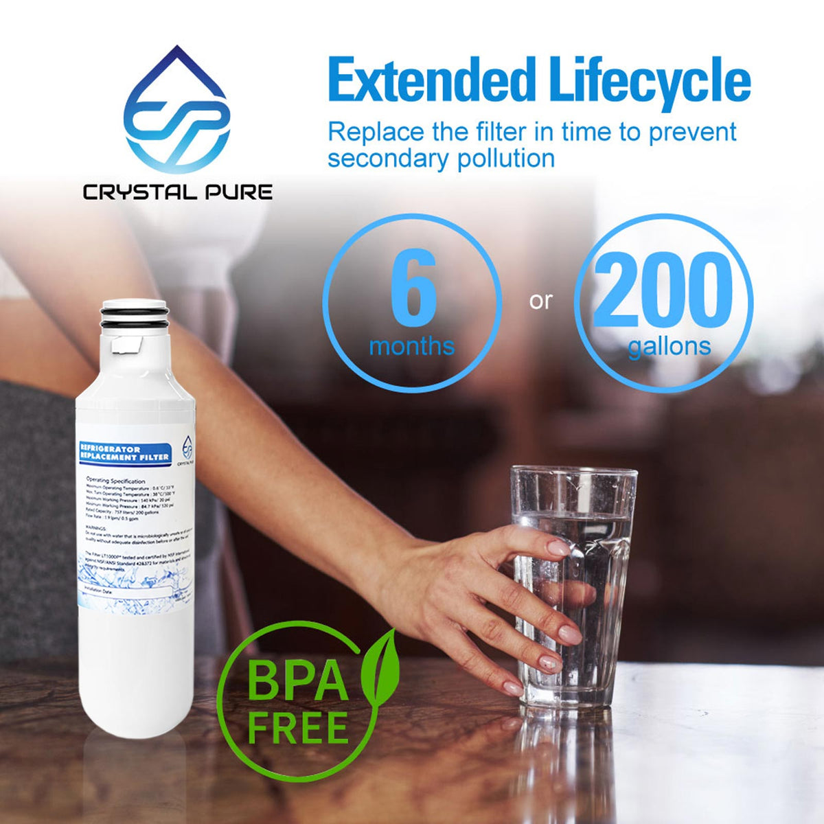 Refrigerator Water Air Filter Replacement for LG LT1000P LT1000PC