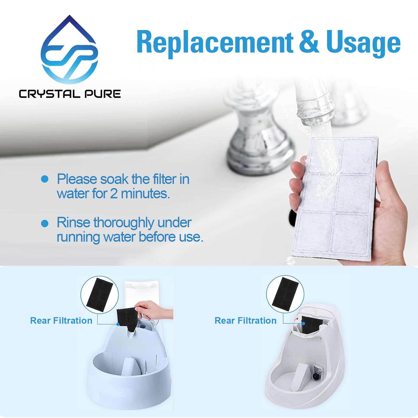 Replacement Charcoal Filters for PetSafe Pet Fountains PAC00-13067