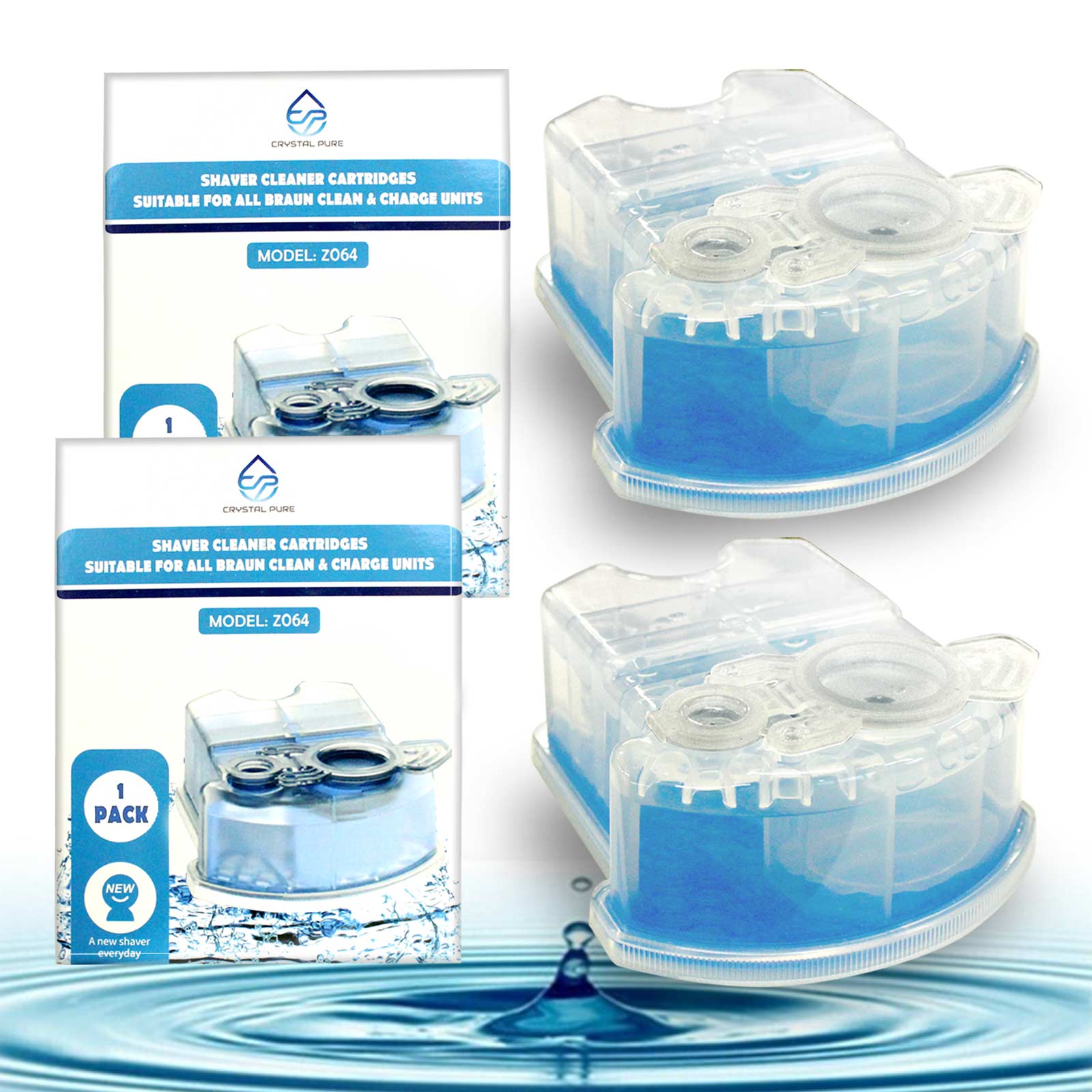Cartridge Refills for Braun Clean & Renew and All SmartCare Shavers