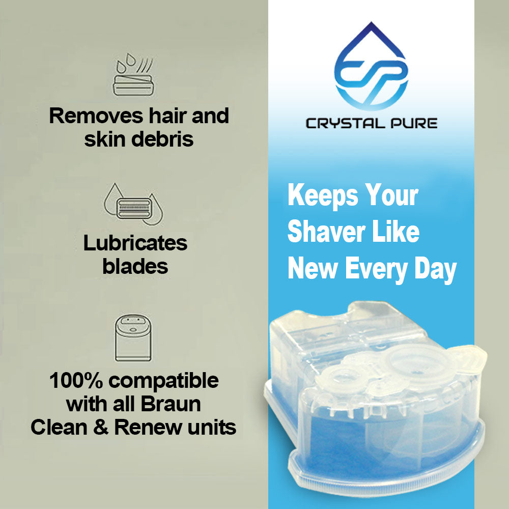 Cartridge Refills for Braun Clean & Renew and All SmartCare Shavers