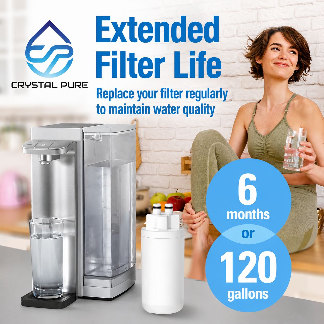 Water Filter Cartridge Replacement for Brita Hub Countertop System