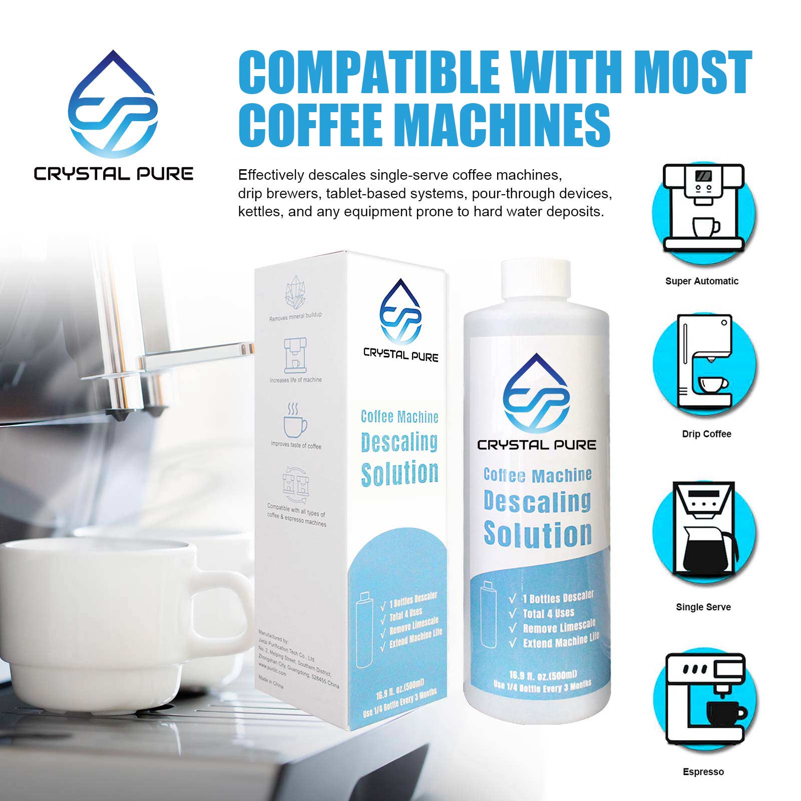 Liquid Descaler Cleaner Descale Descaling Solution for Coffee Machines