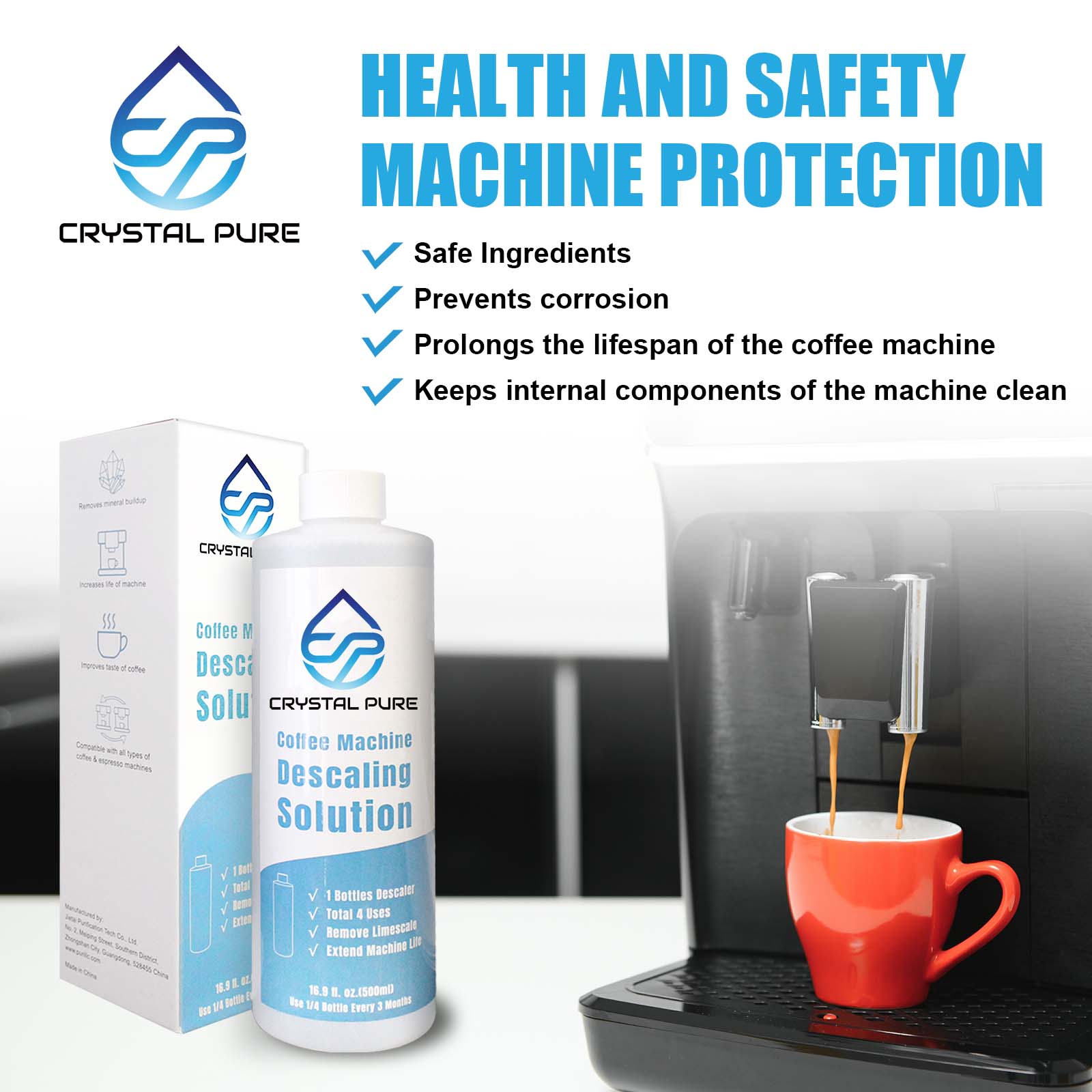 Liquid Descaler Cleaner Descale Descaling Solution for Coffee Machines