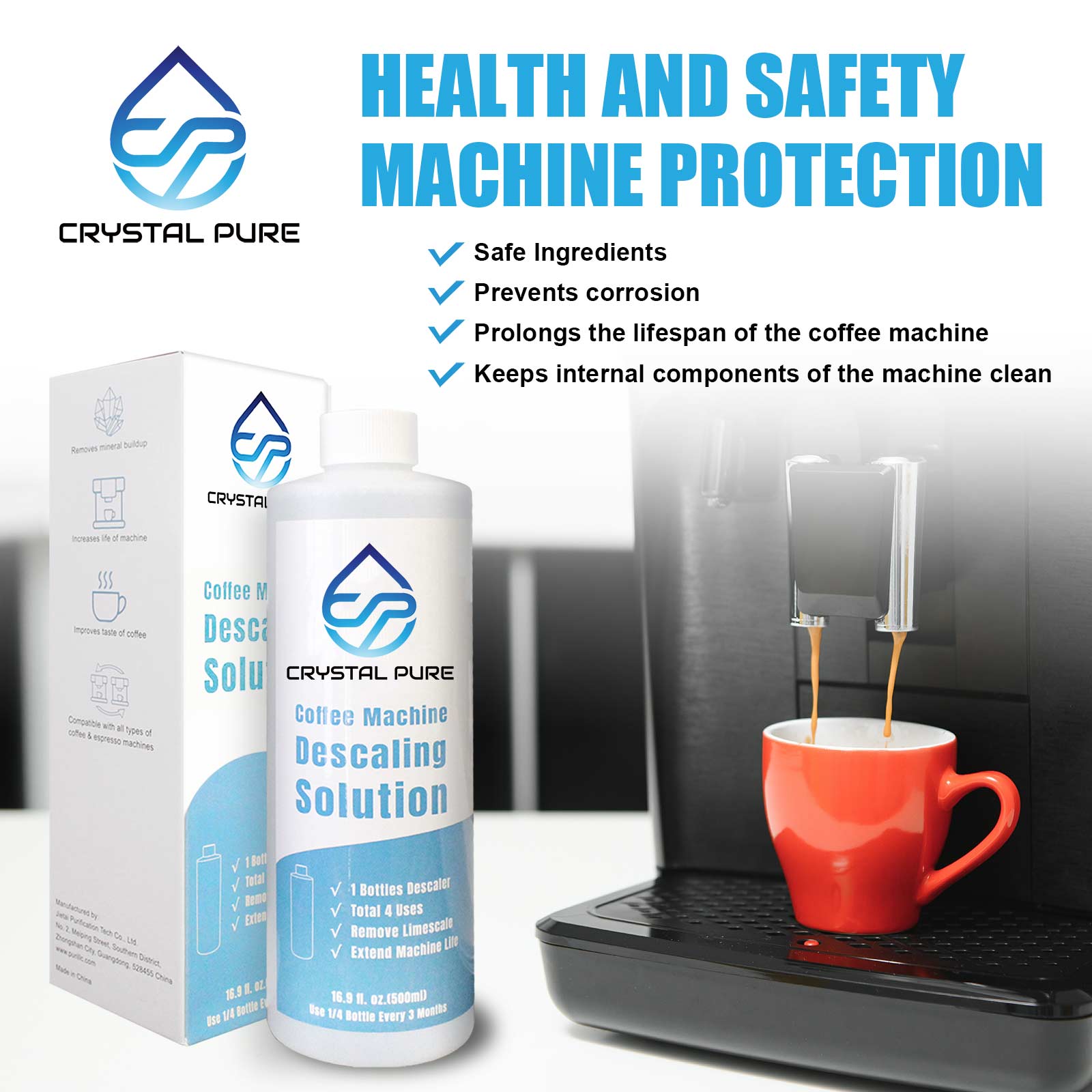 Liquid Descaler Cleaner Descale Descaling Solution for Coffee Machines
