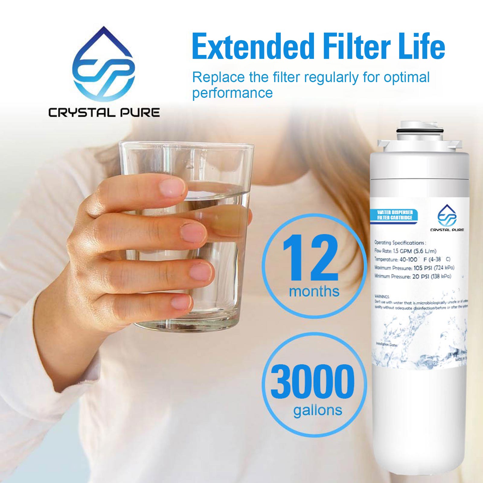 Replacement Water Filter for Elkay 51300C ezH2O Halsey Taylor 55898C