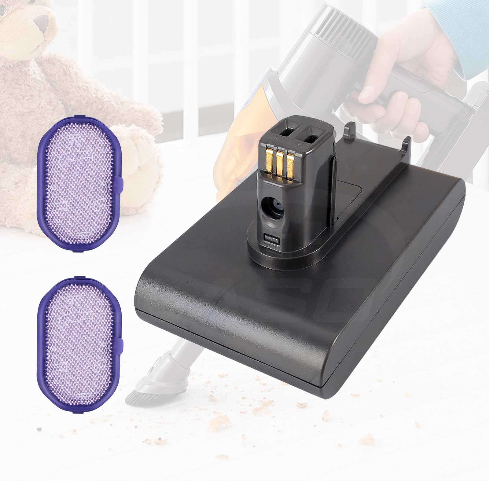 Replacement Battery & Pre Filter for Dyson DC31 DC34 DC35 Type A